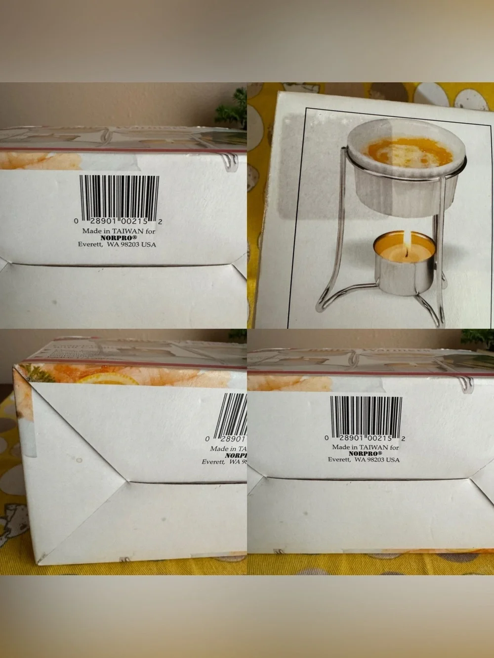 NorPro NIB Set of 2 Ceramic Butter Warmers with candles